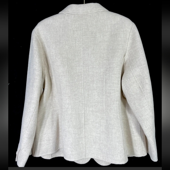 🆕Talbots | Double-Faced Wool Blend Blazer Jacket Heathered Cream Color Size 12 - Picture 2 of 10